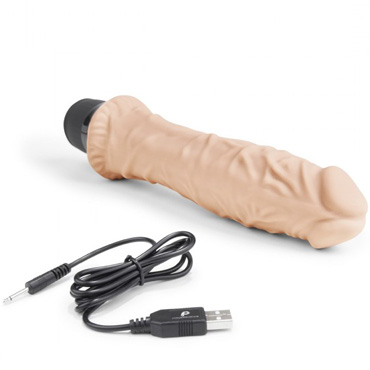 PowerCocks 8" Girthy Realistic Vibrator, телесный - Реалистичный вибратор с мощным стволом - купить в секс шопе
