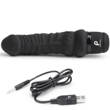 PowerCocks 6" Realistic Vibrator, черный - Реалистичный вибратор изогнутой формы - купить в секс шопе