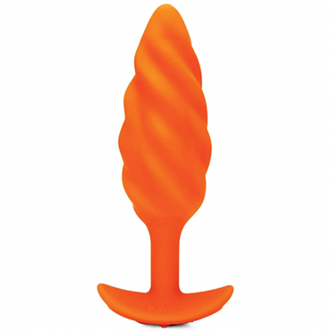 B-vibe Swirl Texture Plug, оранжевый - фото, отзывы