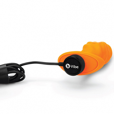 B-vibe Swirl Texture Plug, оранжевый, Анальный плаг с вибрацией и рельефом и другие товары B-Vibe с фото