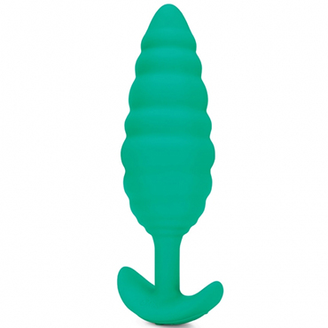 B-vibe Twist Texture Plug, зеленый - Анальный плаг с вибрацией и рельефом - купить в секс шопе