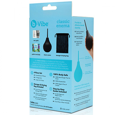 B-vibe Classic Enema Bulb Set, черная, Классический набор для клизмы и другие товары B-Vibe с фото