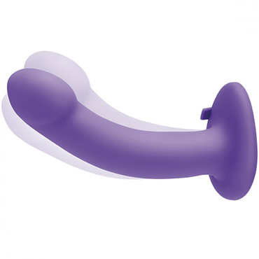 Pegasus Curved Realistic Peg, фиолетовый - Изогнутый вибрострапон с креплением на беспроводном управлении - купить в секс шопе