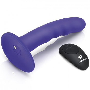 Pegasus Curved Ripple Peg, фиолетовый - Изогнутый вибрострапон с креплением на беспроводном управлении - купить в секс шопе