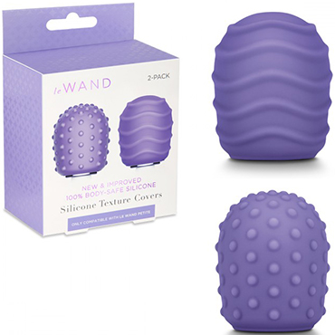 Le Wand Petite Silicone Texture Covers, фиолетовые, Силиконовые текстурированные насадки для Le Wand Petite