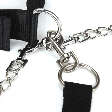 Lux Fetish Collar Cuffs And Leash Set, черный - подробные фото в секс шопе Condom-Shop