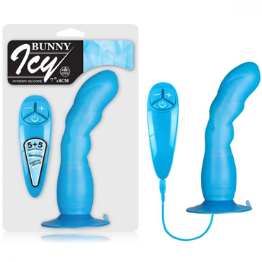 NMC Bunny Icy 7" Гибкий рельефный вибратор, голубой — фото 1