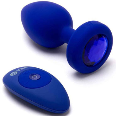b-Vibe Vibrating Jewel Plug L/XL, синий сапфир - фото, отзывы