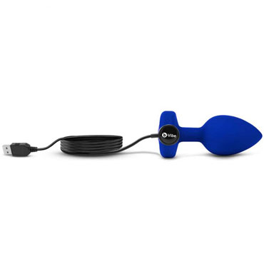 b-Vibe Vibrating Jewel Plug L/XL, синий сапфир, Анальная ювелирка с вибрацией и другие товары B-Vibe с фото