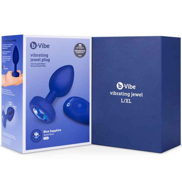 Новинка раздела Секс игрушки - b-Vibe Vibrating Jewel Plug L/XL, синий сапфир