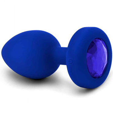 b-Vibe Vibrating Jewel Plug L/XL, синий сапфир - подробные фото в секс шопе Condom-Shop