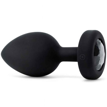 b-Vibe Vibrating Jewel Plug XXL, черная - подробные фото в секс шопе Condom-Shop