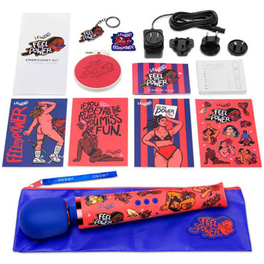 le WAND Special Edition, красно-синий - Ванд с дизайном от Kelly Malka - купить в секс шопе