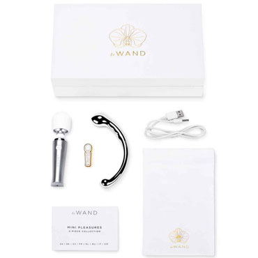le WAND Mini Pleasures, серебристый, Мини набор для удовольствия, вибромассажер и стимулятор и другие товары Le Wand с фото