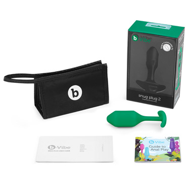 Анальная пробка B-vibe Snug Plug 2, зеленая, Профессиональная, для ношения и другие товары B-Vibe с фото
