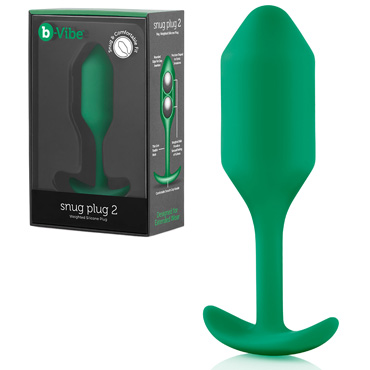Анальная пробка B-vibe Snug Plug 2, зеленая