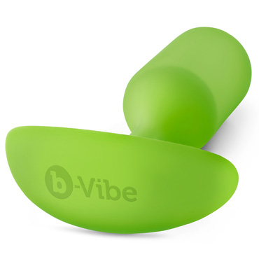 Анальная пробка B-vibe Snug Plug 3, лайм - Профессиональная, для ношения - купить в секс шопе