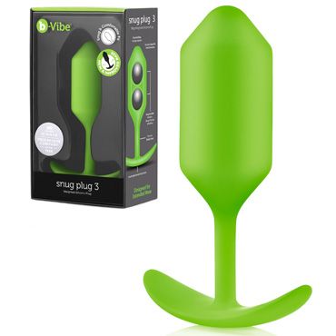 Анальная пробка B-vibe Snug Plug 3, лайм