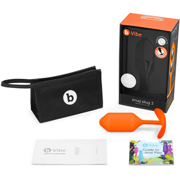 Анальная пробка B-vibe Snug Plug 3, оранжевая — фото 4