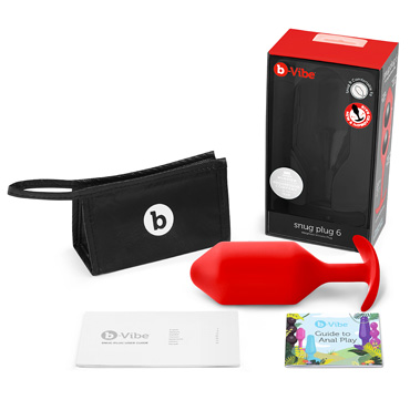 Анальная пробка B-vibe Snug Plug 6, красная, Профессиональная, для ношения и другие товары B-Vibe с фото