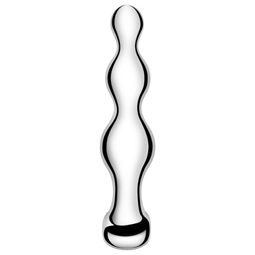 Анальный стальной фаллоимитатор STAINLESS STEEL ANAL BEADS - Для простаты - купить в секс шопе