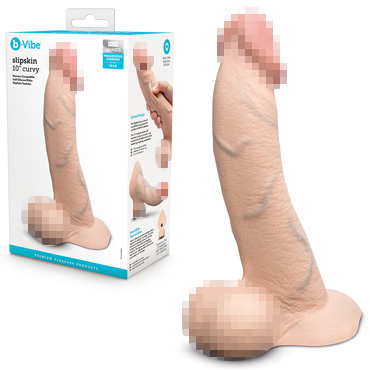 Анальный изогнутый фаллоимитатор SLIPSKIN REALISTIC CURVED 10 in