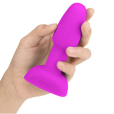 B-Vibe Rimming Petite, фуксия - Анальная премиум-пробка с римминг эффектом - купить в секс шопе