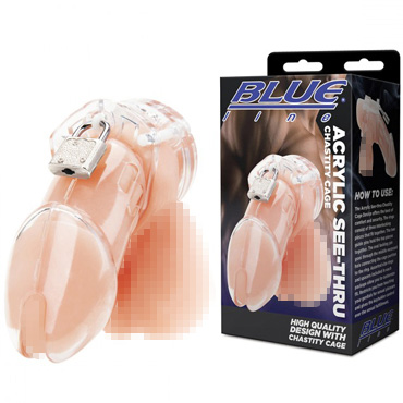BlueLine Acrylic See-Thru Chastity Cage, прозрачная