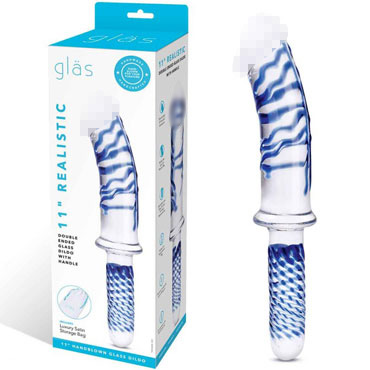 Glas 11" Realistic Double Ended Dildo, прозрачный