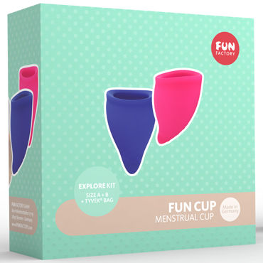 Fun Factory Fun Cup Explore Kit, розовая/синяя, Набор менструальных чаш
