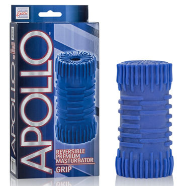 California Exotic Apollo Reversible Premium Masturbator Grip, синий, Двусторонний мастурбатор