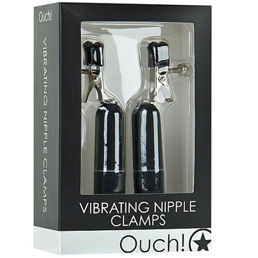 Ouch! Vibrating Nipple Clamps, черные - фото, отзывы