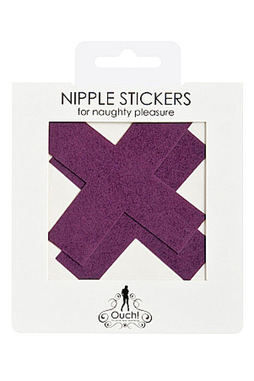 Shots Toys Nipple Sticker Cross, фиолетовые - фото, отзывы