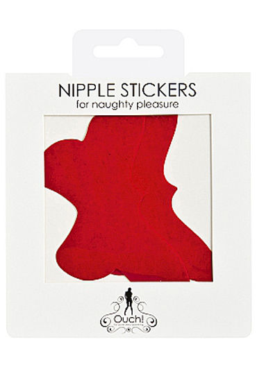 Shots Toys Nipple Sticker Butterfly, красные - фото, отзывы