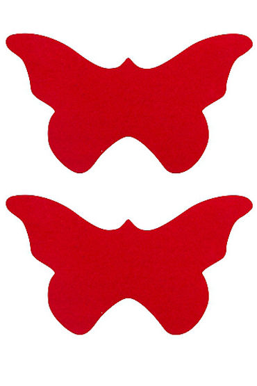 Shots Toys Nipple Sticker Butterfly, красные, Пэстисы в форме бабочек