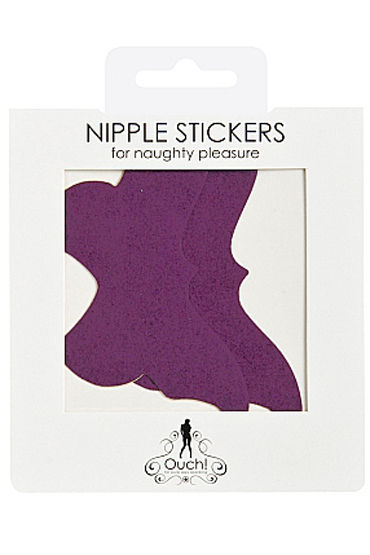 Shots Toys Nipple Sticker Butterfly, фиолетовые - фото, отзывы