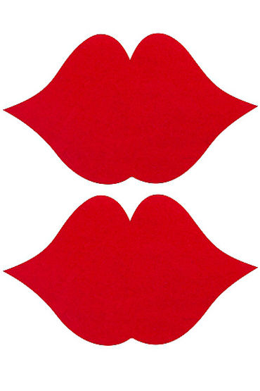 Shots Toys Nipple Sticker Lips, красные, Пэстисы в форме губок
