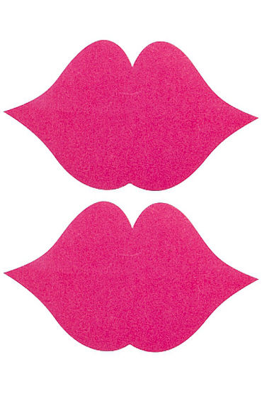 Shots Toys Nipple Sticker Lips, розовые, Пэстисы в форме губок