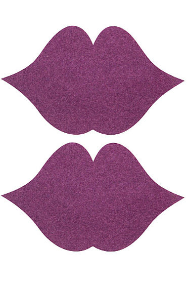 Shots Toys Nipple Sticker Lips, фиолетовые, Пэстисы в форме губок