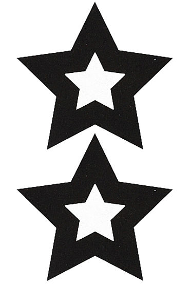 Shots Toys Nipple Sticker Stars, черные, Пэстисы в форме звездочек