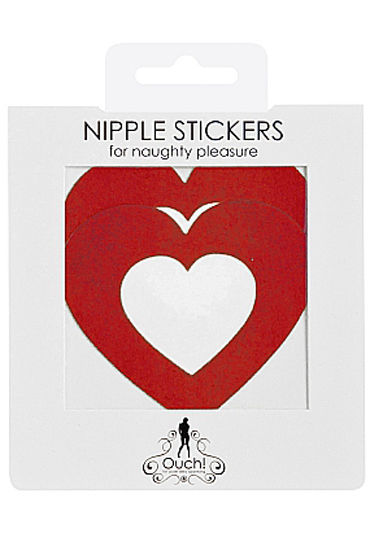 Shots Toys Nipple Sticker Open Hearts, красные - фото, отзывы