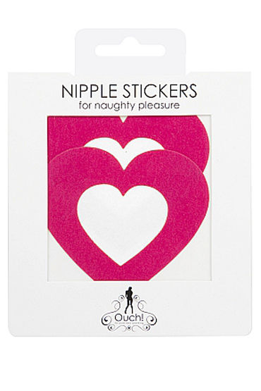 Shots Toys Nipple Sticker Open Hearts, розовые - фото, отзывы