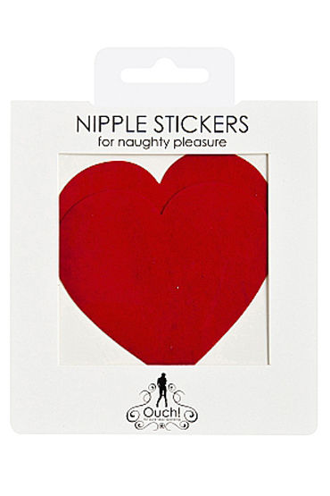 Shots Toys Nipple Sticker Hearts, красные - фото, отзывы