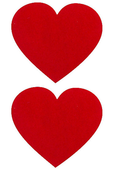 Shots Toys Nipple Sticker Hearts, красные, Пэстисы в форме сердечек