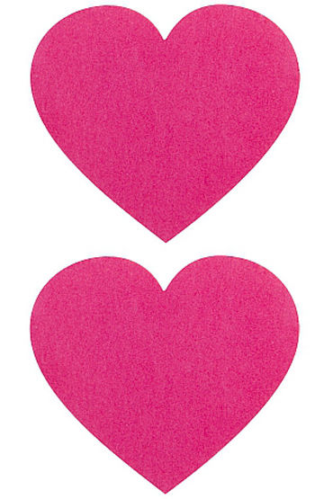 Shots Toys Nipple Sticker Hearts, розовые, Пэстисы в форме сердечек