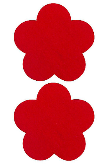 Shots Toys Nipple Sticker Blossom, красные, Пэстисы в форме цветочков