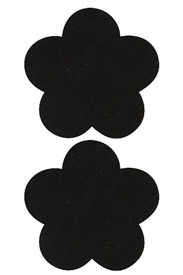 Shots Toys Nipple Sticker Blossom, черные, Пэстисы в форме цветочков