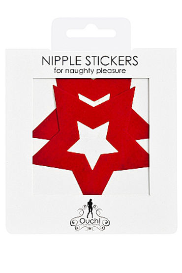 Shots Toys Nipple Sticker Stars, красные - фото, отзывы