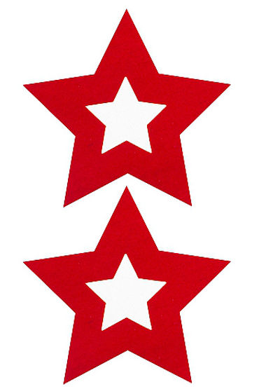 Shots Toys Nipple Sticker Stars, красные, Пэстисы в форме звездочек