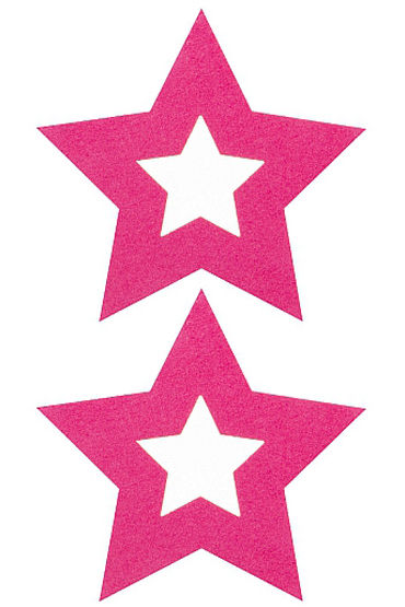 Shots Toys Nipple Sticker Stars, розовые, Пэстисы в форме звездочек